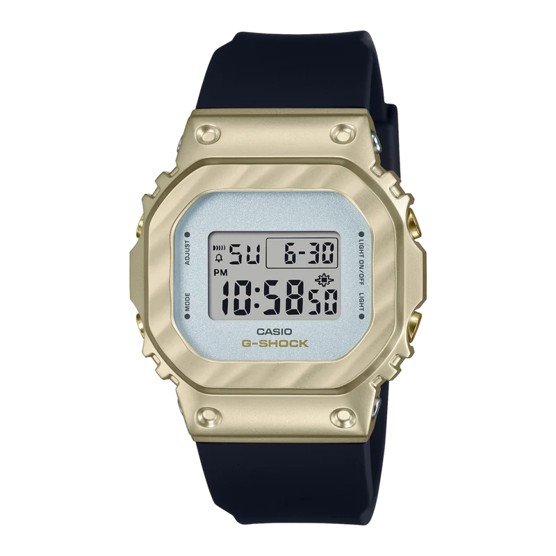 Casio G-Shock GM-S5600BC-1ER Damen • Metalllünette Gelbgold • 20 bar wasserdicht