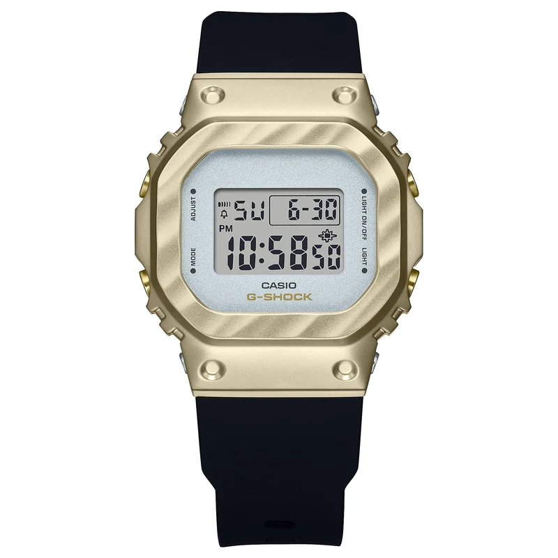 Casio G-Shock GM-S5600BC-1ER Damen • Metalllünette Gelbgold • 20 bar wasserdicht