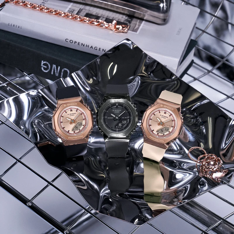 Casio G-Shock GM-S2110PG-4AER Damenuhr Roségold • Mineral-Uhrenglas • 20 BAR Wasserdicht