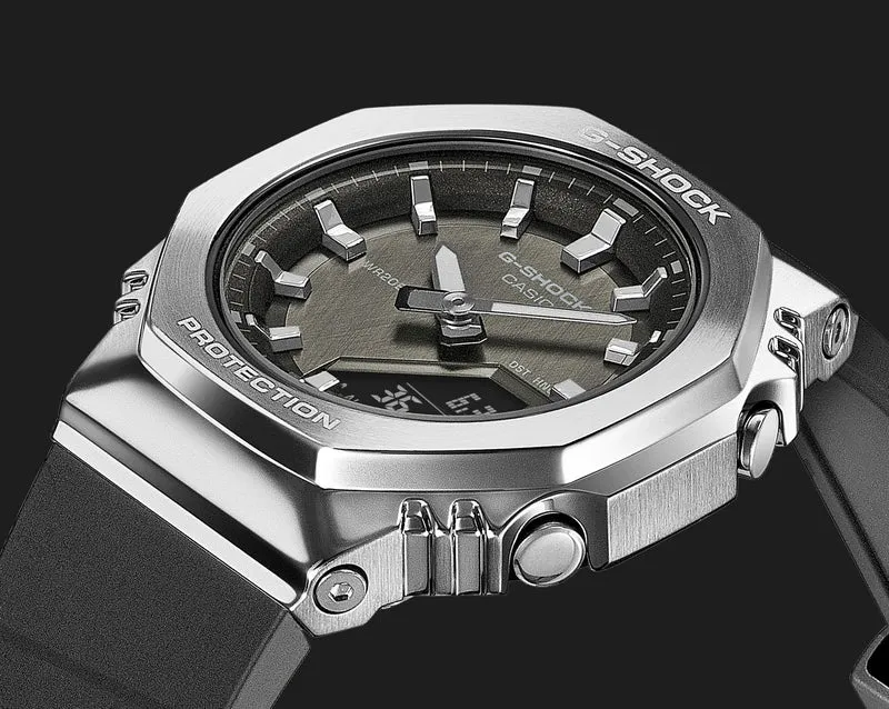Casio G-Shock GM-S2110-1A7ER Damen Armbanduhr • Biobasiertes Harz • Achteckige Metalllünette