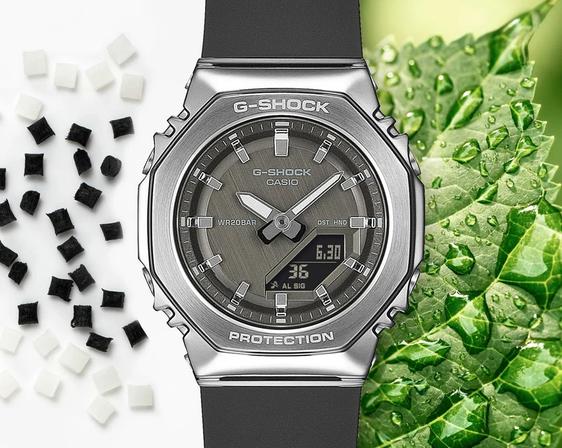 Casio G-Shock GM-S2110-1A1ER Damen Armbanduhr • Metalllünette • Biobasiertes Harz