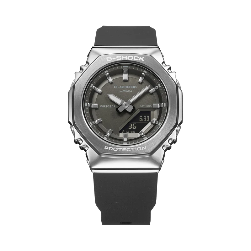 Casio G-Shock GM-S2110-1A1ER Damen Armbanduhr • Metalllünette • Biobasiertes Harz