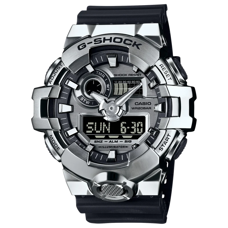 Casio GM-700-1AER G-Shock Classic Herrenuhr Schwarz • Analog-Digital • Edelstahl-Lünette