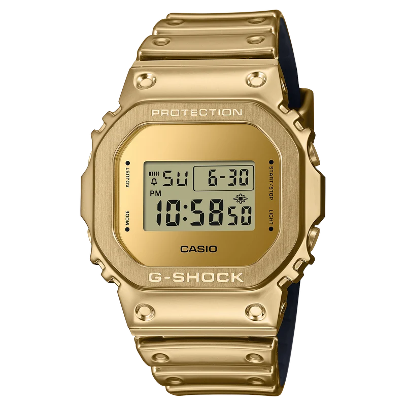 Casio GM-5600YMG-9ER G-Shock Armbanduhr Goldfarben • Metalllünette aus Edelstahl • Wasserdicht bis 20 bar