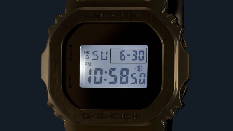 Casio GM-5600YMG-9ER G-Shock Armbanduhr Goldfarben • Metalllünette aus Edelstahl • Wasserdicht bis 20 bar