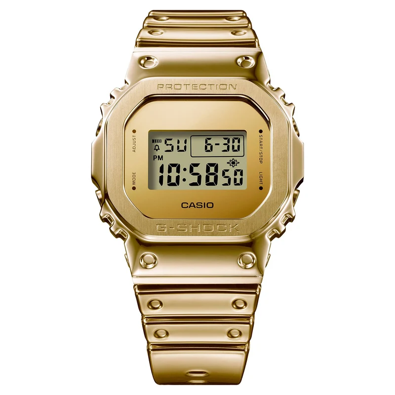 Casio GM-5600YMG-9ER G-Shock Armbanduhr Goldfarben • Metalllünette aus Edelstahl • Wasserdicht bis 20 bar