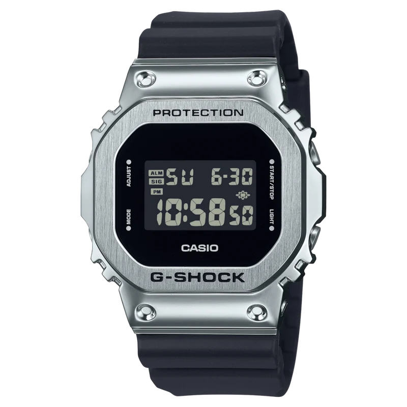 Casio GM-5600U-1ER G-Shock Herrenuhr Schwarz • Gehäuse aus Resin/Edelstahl • Invertiertes LCD-Display