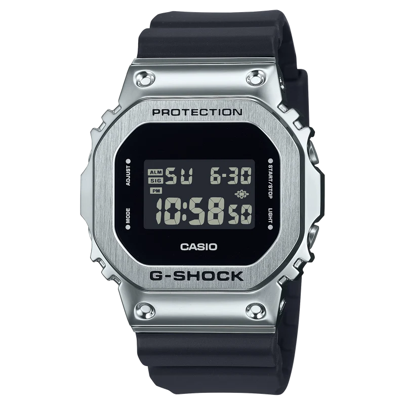 Casio GM-5600U-1ER G-Shock Herrenuhr Schwarz • Gehäuse aus Resin/Edelstahl • Invertiertes LCD-Display
