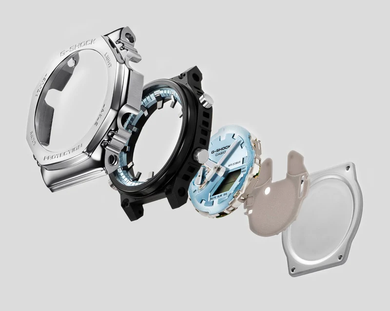 Casio G-Shock GM-2110D-8AER Herrenuhr • Achteckige Edelstahllünette • Analog-Digital
