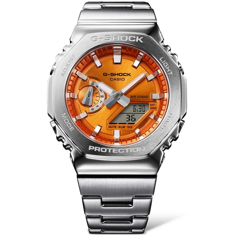 Casio GM-2110D-4AER G-Shock Classic Herrenuhr Blau • Edelstahllünette • Analog-Digital