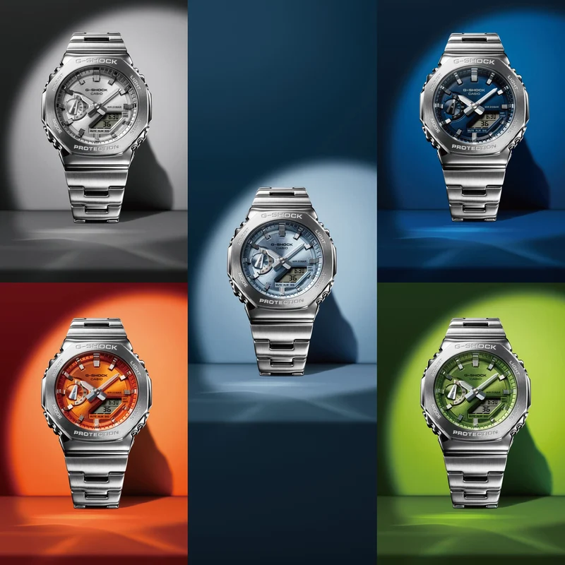 Casio GM-2110D-3AER G-Shock G-Steel Herren • Metallarmband & Lünette • 20 bar wasserdicht
