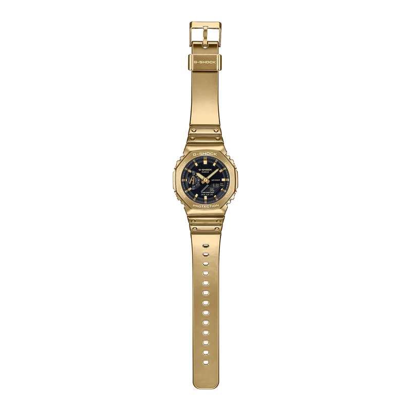 Casio GM-2100YMG-9AER G-Shock G-Steel Herren • Goldfarbene Metalllünette • Stoßfest & wasserdicht