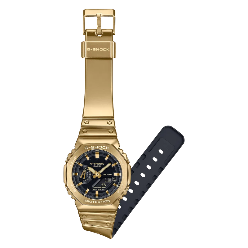 Casio GM-2100YMG-9AER G-Shock G-Steel Herren • Goldfarbene Metalllünette • Stoßfest & wasserdicht