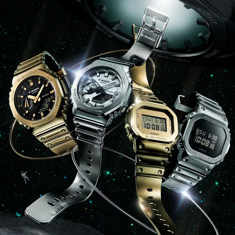 Casio GM-2100YM-8AER G-Shock G-Steel Herren Armbanduhr Silberfarben • Edelstahllünette • 20 bar wasserdicht
