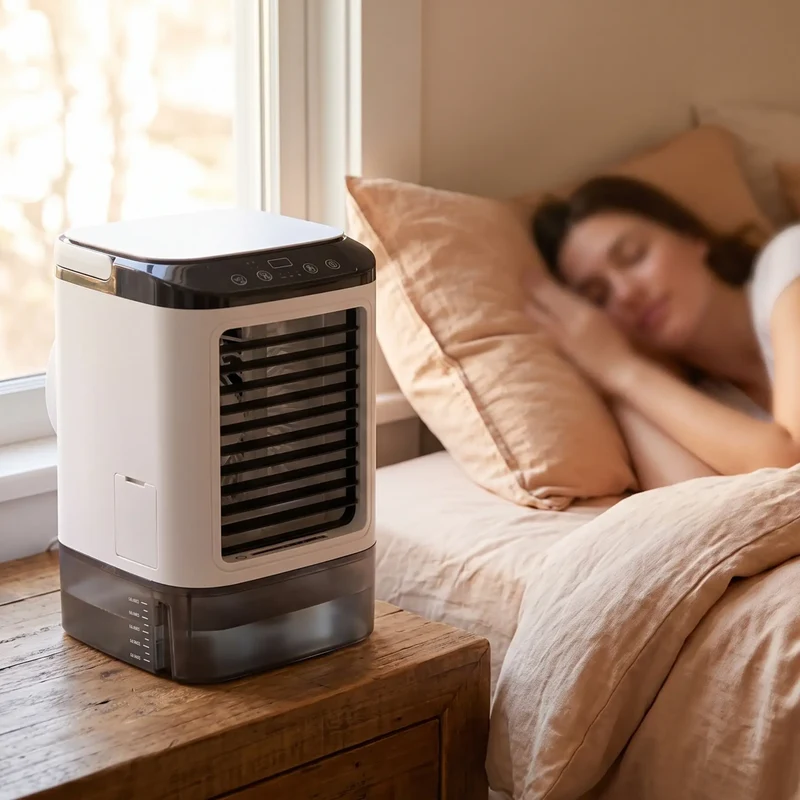 Draagbare Aircooler 3 Snelheden Compacte Tafelkoeling Ultrasoon Koelsysteem Bureau Slaapkamer Kantoor | Sansoti