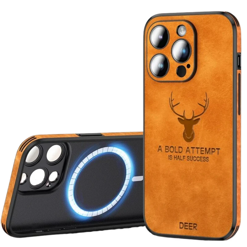 Smartphone Hoesje in Leerlook — Slank Design met Valbescheming & MagSafe-Compatibiliteit voor iPhone 16/15/14/13/12 | Sansoti