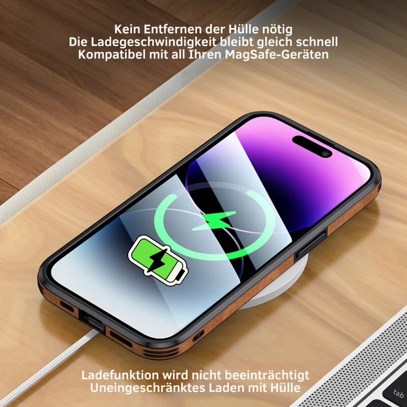 Smartphone Hoesje in Leerlook — Slank Design met Valbescheming & MagSafe-Compatibiliteit voor iPhone 16/15/14/13/12 | Sansoti