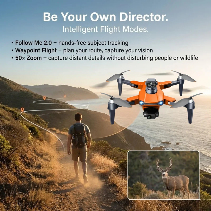 Drone met Camera – Professionele Camera Drone met 8K Dual Camera, GPS en Borstelloze Motoren | Sansoti