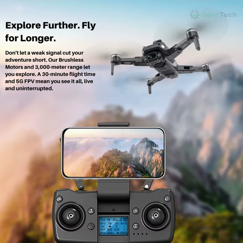 Drone met Camera – Professionele Camera Drone met 8K Dual Camera, GPS en Borstelloze Motoren | Sansoti