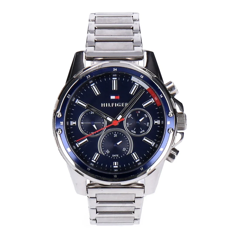 Tommy Hilfiger Mason Herren Quarzuhr silber-blau