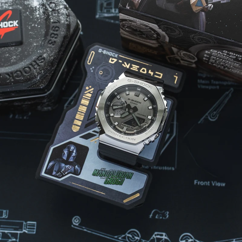 Casio G-Shock GM-2100-1AER-MAN Herren • Star Wars Mandalorian Edition • Stoßfestes Metallgehäuse