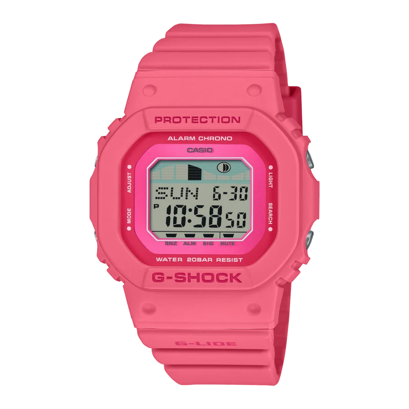Casio GLX-S5610-4ER Damen Digitaluhr G-Lide Pink • Gezeitengrafik & Monddaten • Biobasiertes Resin