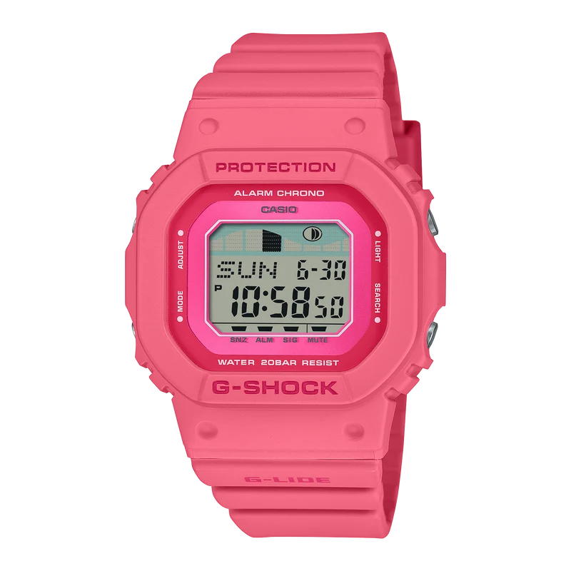 Casio GLX-S5610-4ER Damen Digitaluhr G-Lide Pink • Gezeitengrafik & Monddaten • Biobasiertes Resin