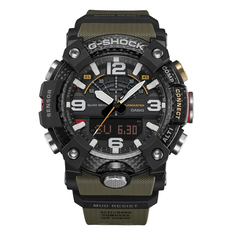 Casio G-Shock Mudmaster GG-B100X-1A3ER Herrenuhr • Biobasiertes Resin-Gehäuse • Digitaler Kompass & Höhenmesser