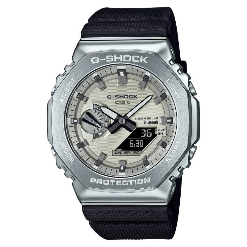 Casio G-Shock GBM-2100A-8BER Herrenuhr • Tough Solar & Bluetooth • Achteckiger Edelstahlrahmen