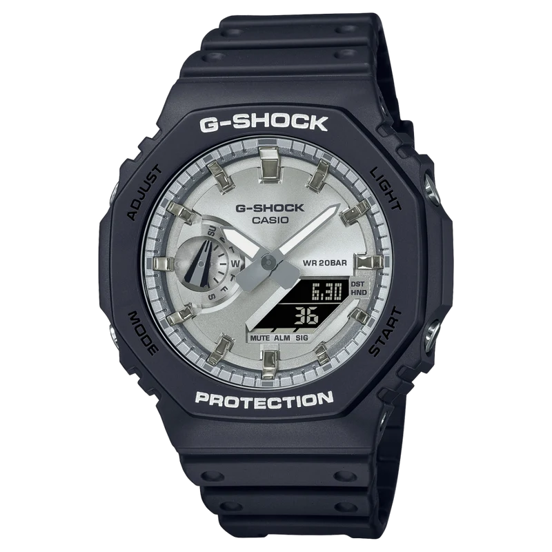 Casio GA-2100SB-1AER G-Shock Classic Herrenuhr Silber • Carbon Core Guard • 20 BAR wasserdicht
