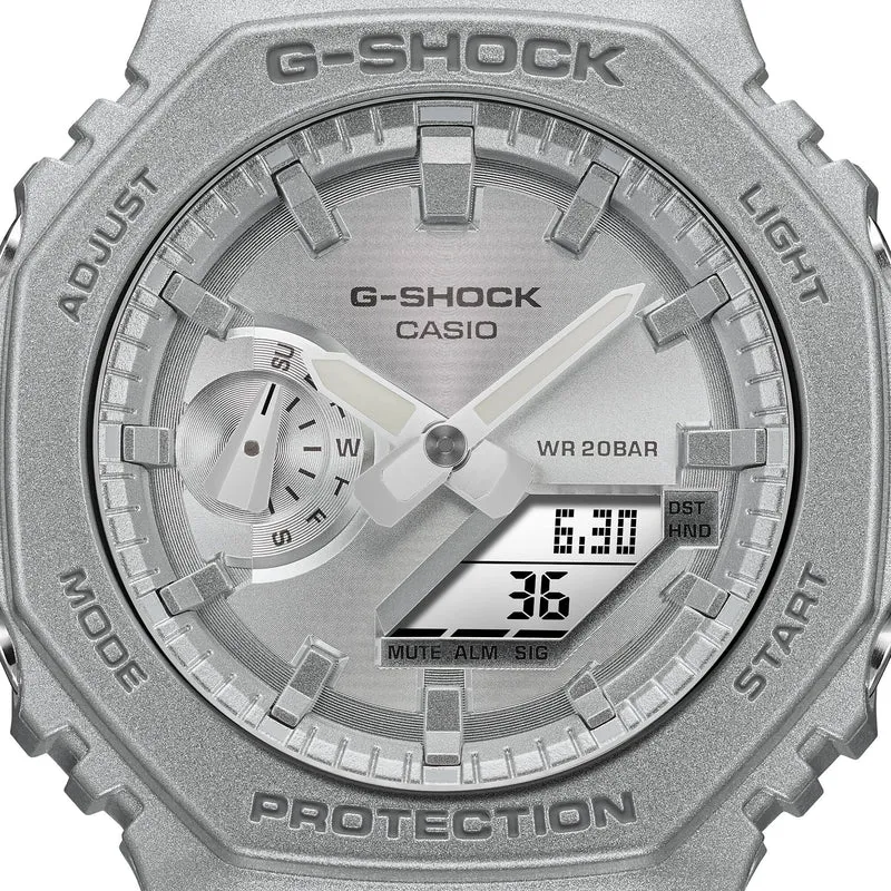 Casio GA-2100FF-8AER G-Shock Classic Herrenuhr Silbermetallic • Carbon Core Guard • Stoßfest & 20 bar