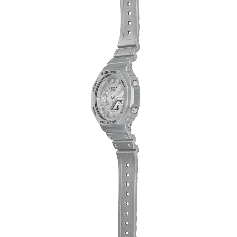 Casio GA-2100FF-8AER G-Shock Classic Herrenuhr Silbermetallic • Carbon Core Guard • Stoßfest & 20 bar