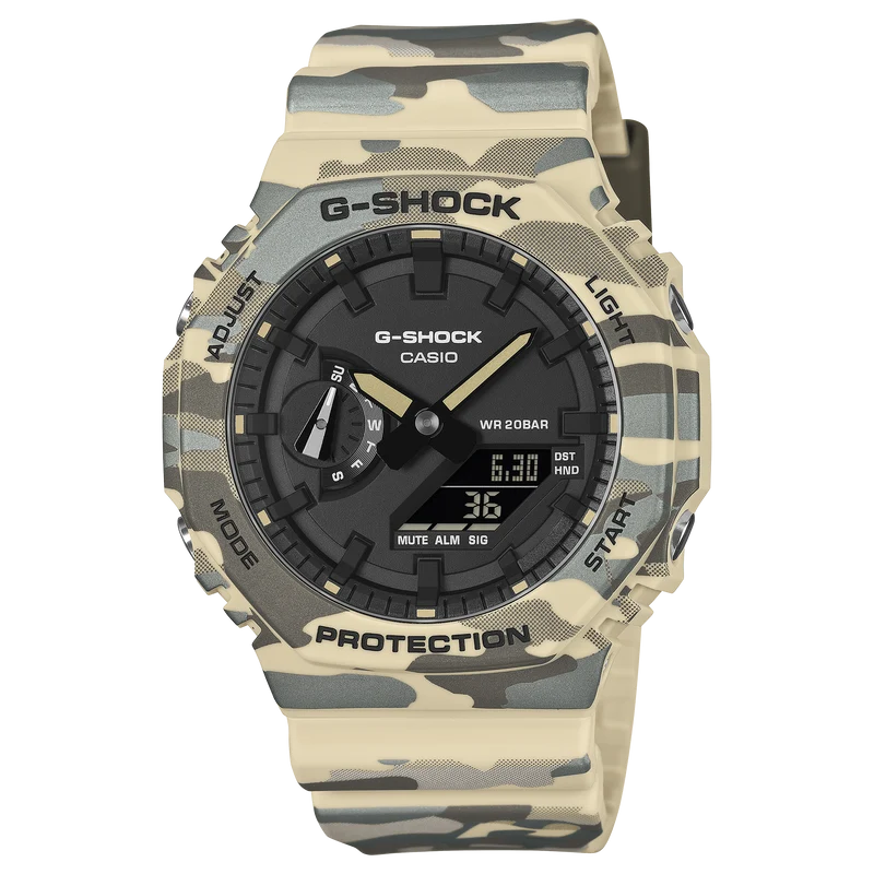 Casio G-Shock GA-2100CM-5AER Herrenuhr • Tarnmuster-Design • 20 BAR Wasserdicht