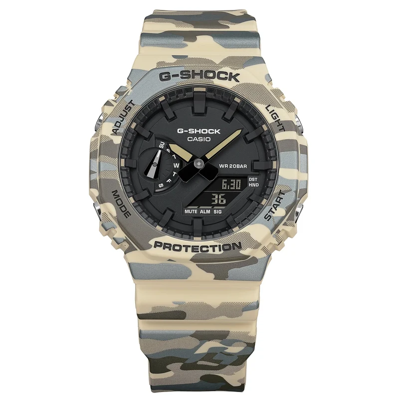 Casio G-Shock GA-2100CM-5AER Herrenuhr • Tarnmuster-Design • 20 BAR Wasserdicht