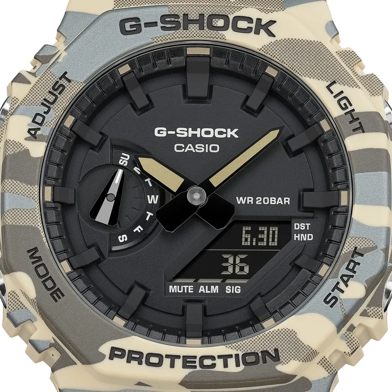 Casio G-Shock GA-2100CM-5AER Herrenuhr • Tarnmuster-Design • 20 BAR Wasserdicht