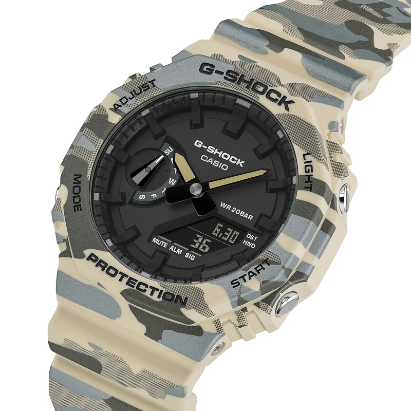 Casio G-Shock GA-2100CM-5AER Herrenuhr • Tarnmuster-Design • 20 BAR Wasserdicht
