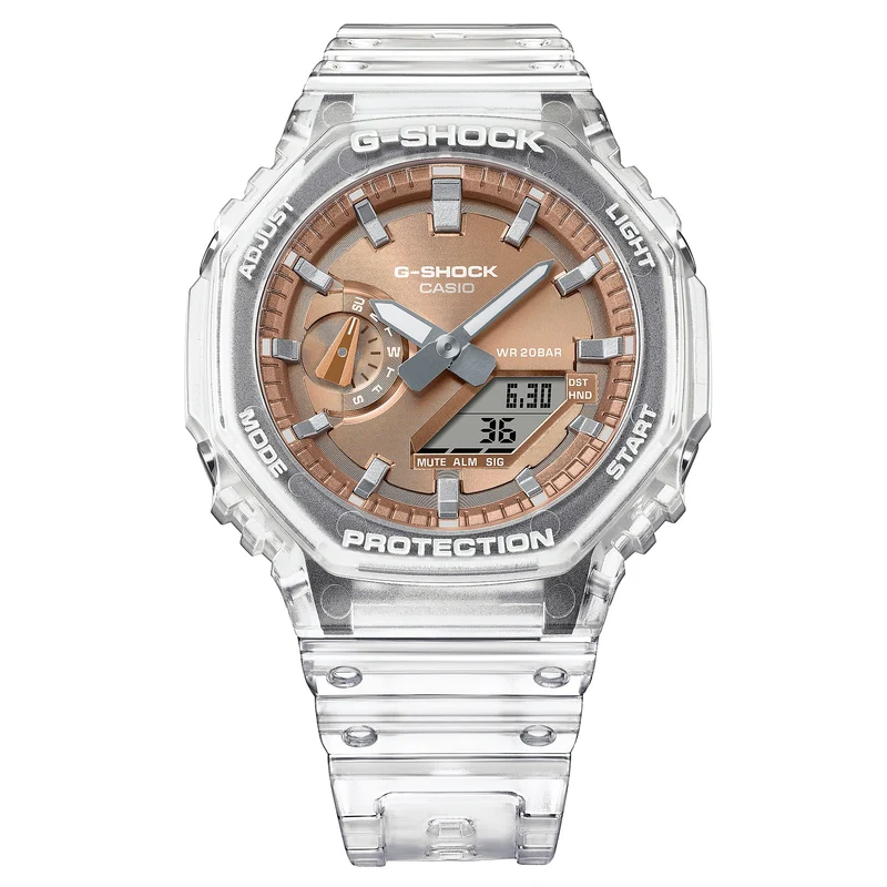 Casio G-Shock Classic GA-2100BM-7A5ER Herren • Transluzentes Resin-Gehäuse • Analogdigital mit Weltzeit