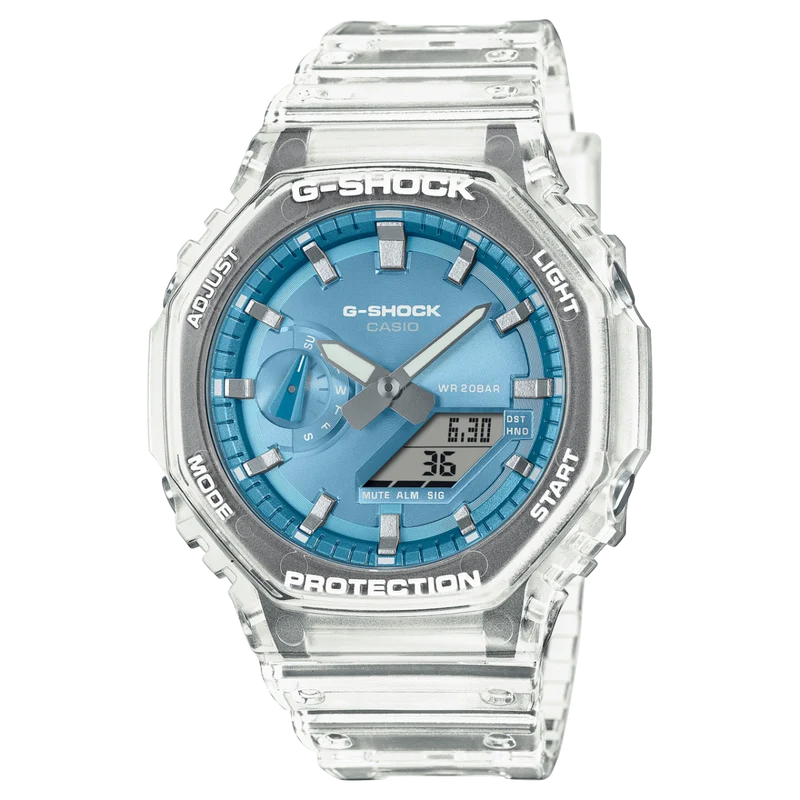 Casio G-Shock Classic GA-2100BM-7A2ER Herrenuhr • Transluzentes Resin-Design • 20 bar wasserdicht