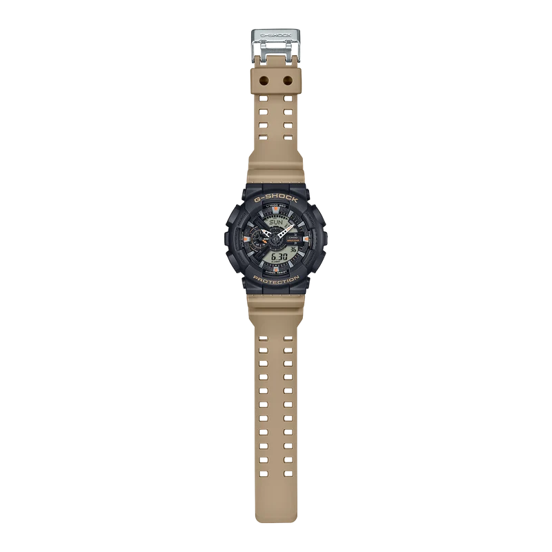Casio GA-110TU-1A5ER G-Shock Classic Herrenuhr Schwarz/Beige • Stoßfest & 20 ATM • Analog-Digital