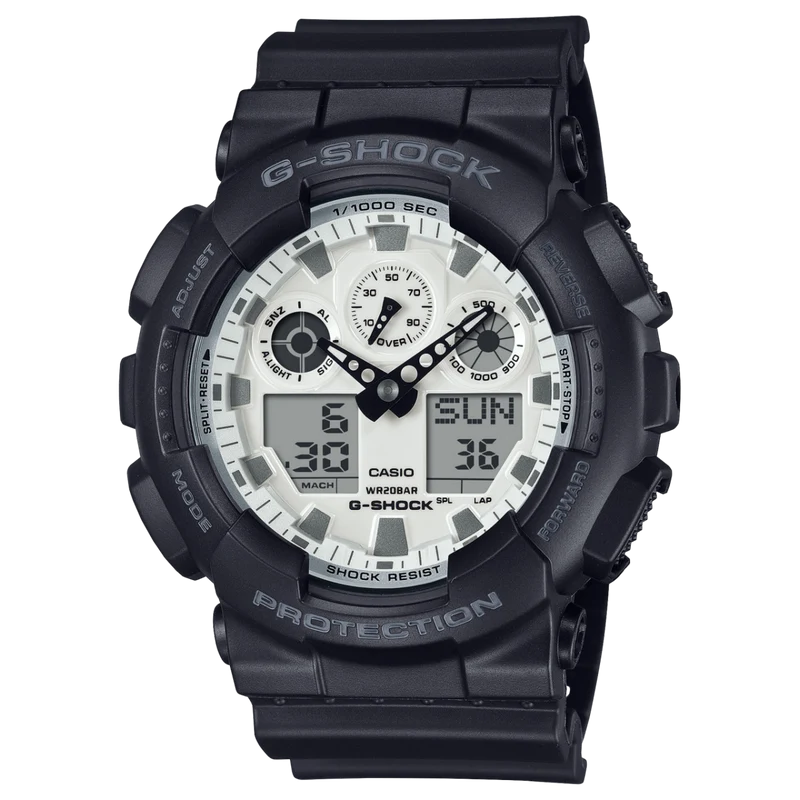 Casio G-Shock GA-100WD-1AER Herrenuhr • Stoßfest & 20 bar wasserdicht • Analog-Digital