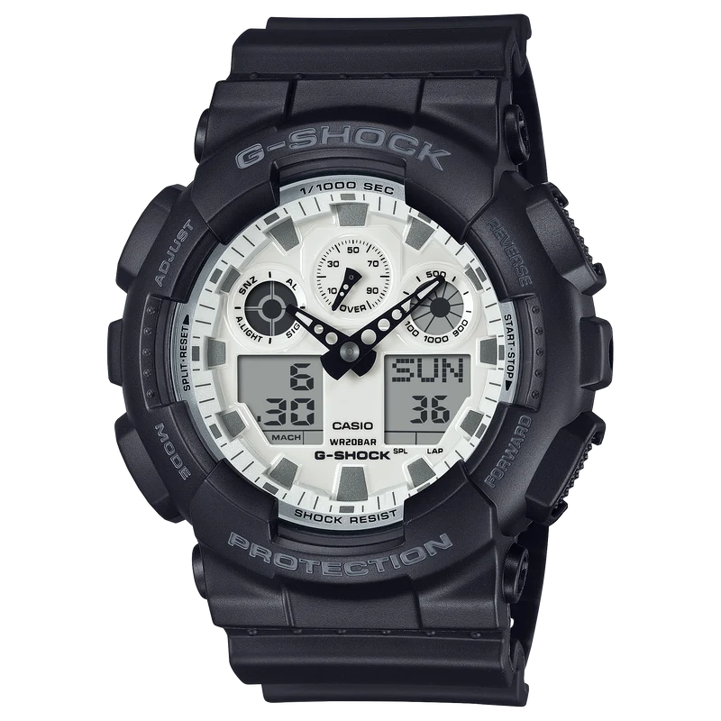 Casio G-Shock GA-100WD-1AER Herrenuhr • Stoßfest & 20 bar wasserdicht • Analog-Digital