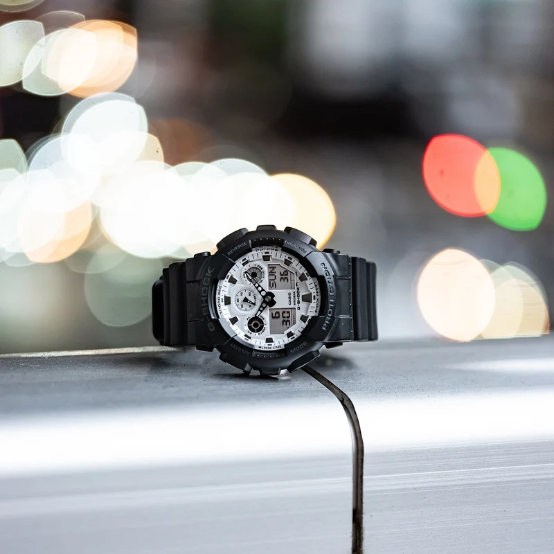 Casio G-Shock GA-100WD-1AER Herrenuhr • Stoßfest & 20 bar wasserdicht • Analog-Digital