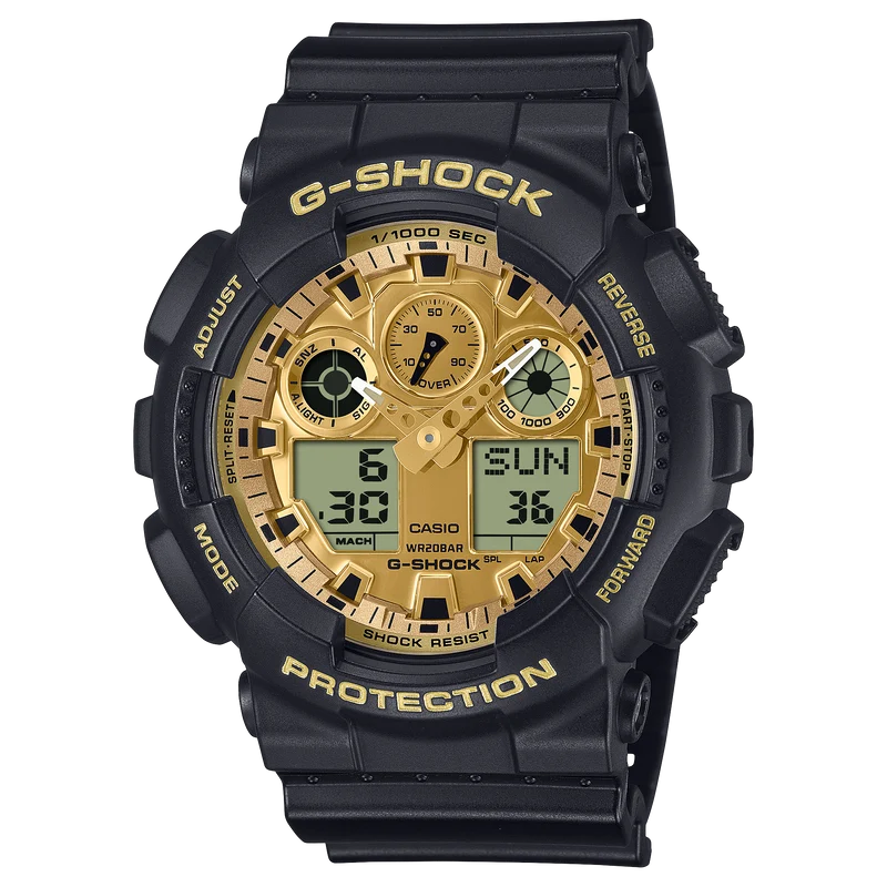 Casio G-Shock GA-100GGB-1A9ER Herrenuhr • Mineralglas • Stoßfest & 20 bar wasserdicht