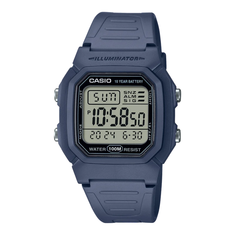 Casio Timeless W-800H-2AVES Herren Armbanduhr Blau • 100-Meter-Wasserdichtigkeit • 10-Jahres-Batterie