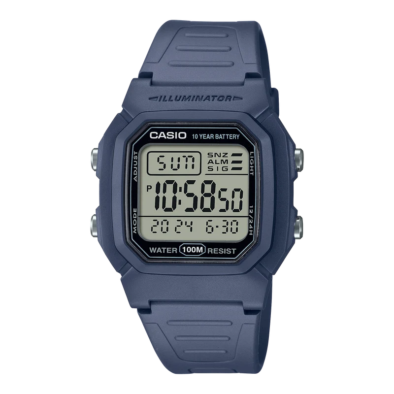 Casio Timeless W-800H-2AVES Herren Armbanduhr Blau • 100-Meter-Wasserdichtigkeit • 10-Jahres-Batterie