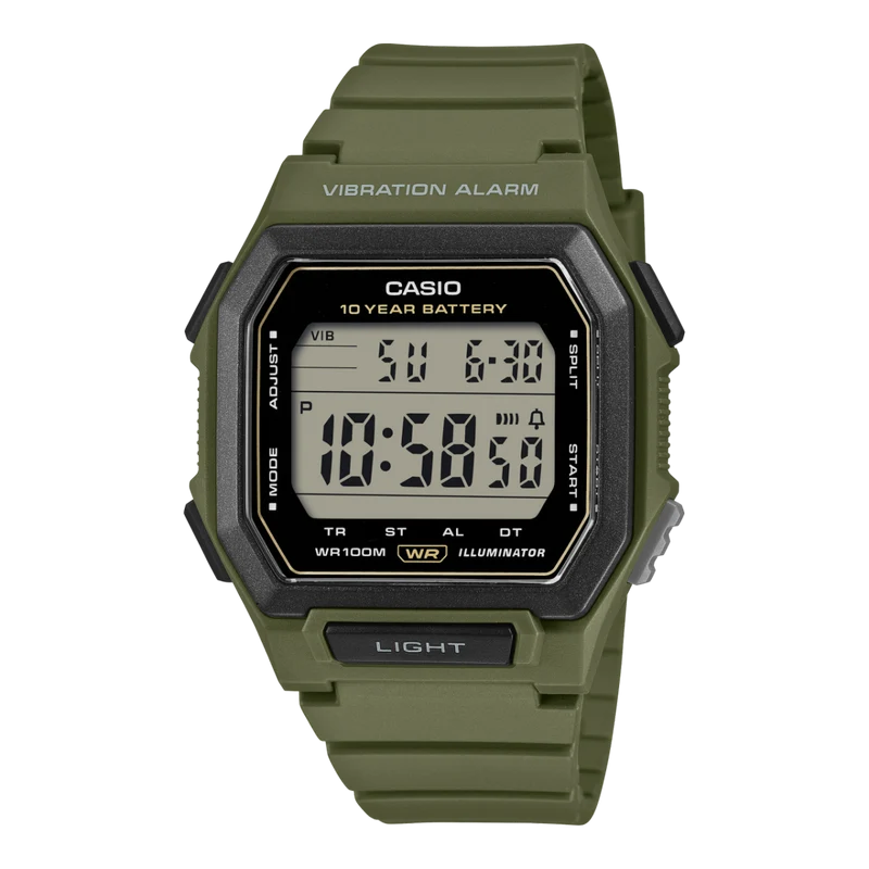 Casio Timeless W-738H-3AVEF Herrenuhr • Vibrationsalarm • 10 Bar Wasserdicht