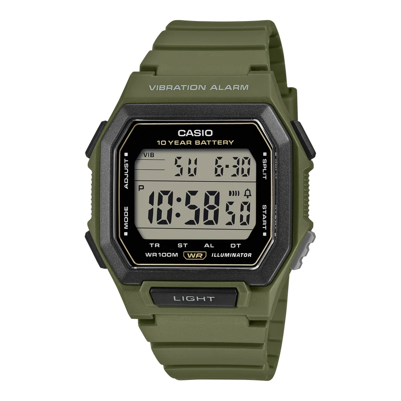 Casio Timeless W-738H-3AVEF Herrenuhr • Vibrationsalarm • 10 Bar Wasserdicht