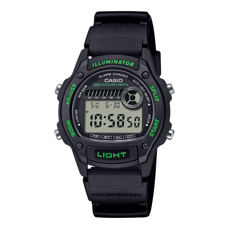 Casio Timeless W-220H-1A3VEF Herrenuhr • Bio-Resin Armband • Weltzeit & Stoppuhr