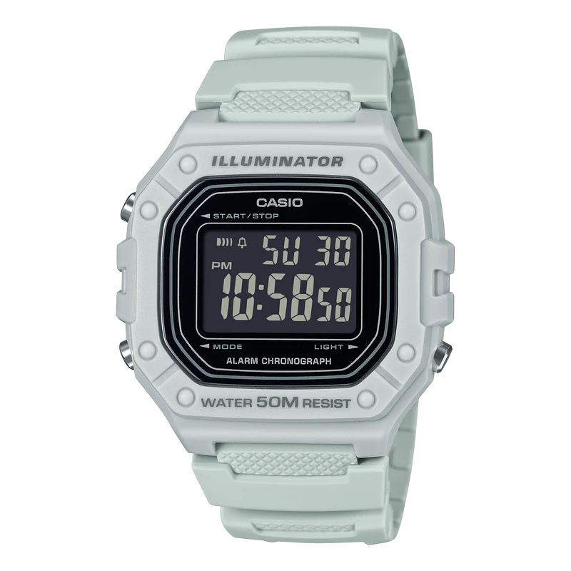 Casio W-218H-8BVEF Herren-Digitaluhr Sandfarben • Stoppuhr • LED-Beleuchtung