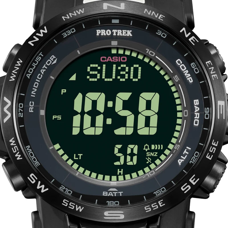 Casio PRW-35Y-1BER PRO TREK Herrenuhr Schwarz • Tough Solar & Multiband 6 • Digitaler Kompass & Höhenmesser